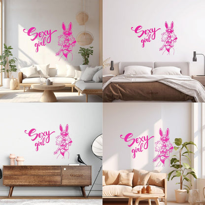 Appeal Girl Dominant Sexshop Bunny Costume Mural And Wall Vinyl Decal Equipped With Transfer Film Kit