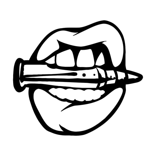 Wall Vinyl Sticker Decor Appeal Girl Lips Bullet Military Adults Art Mural Painting