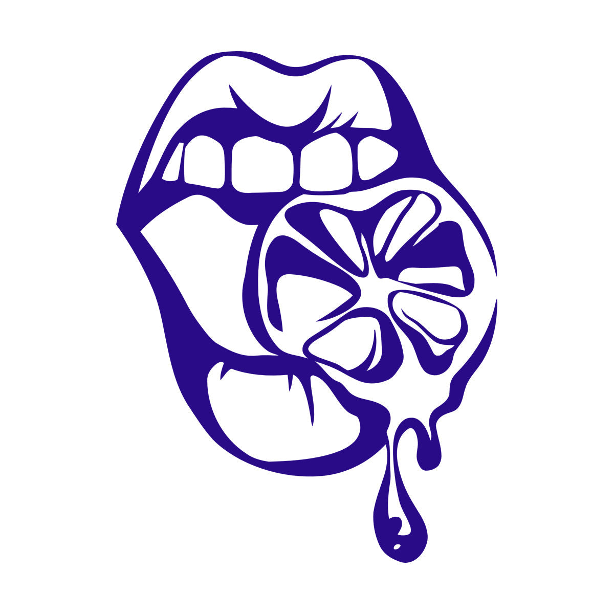 Fine Carving Stickers Appeal Girl Lips Lemon Orange Cool Multiple Size Options