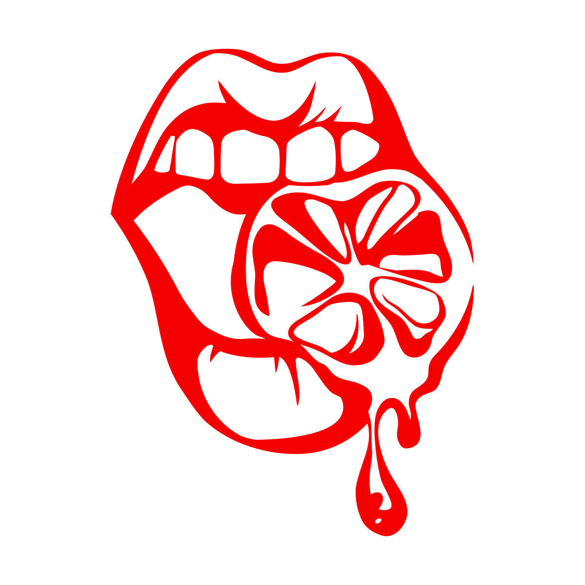 Fine Carving Stickers Appeal Girl Lips Lemon Orange Cool Multiple Size Options