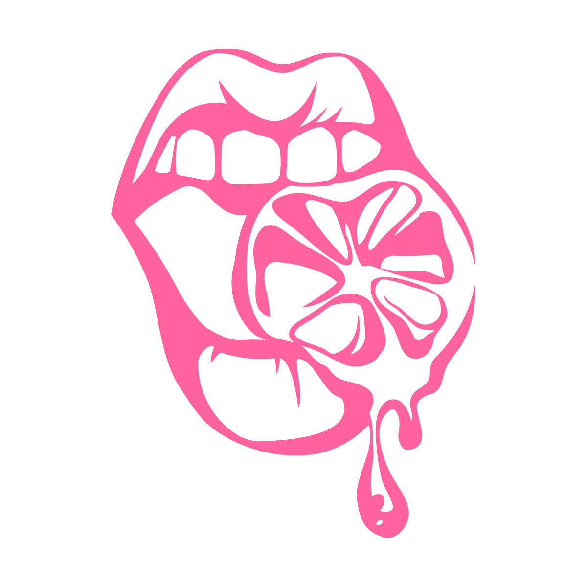 Fine Carving Stickers Appeal Girl Lips Lemon Orange Cool Multiple Size Options