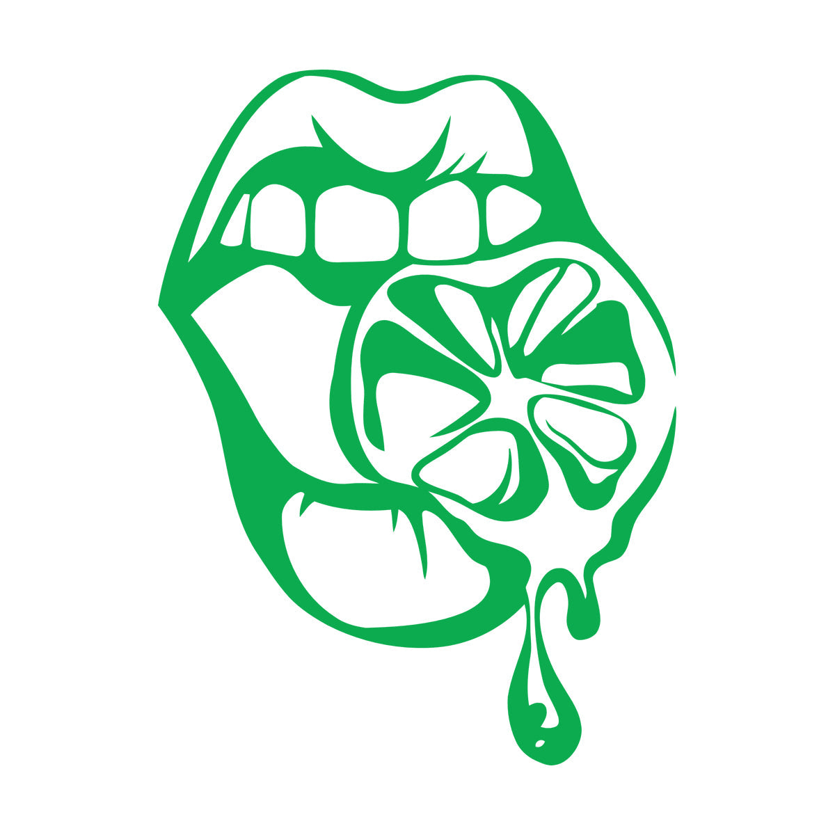 Fine Carving Stickers Appeal Girl Lips Lemon Orange Cool Multiple Size Options