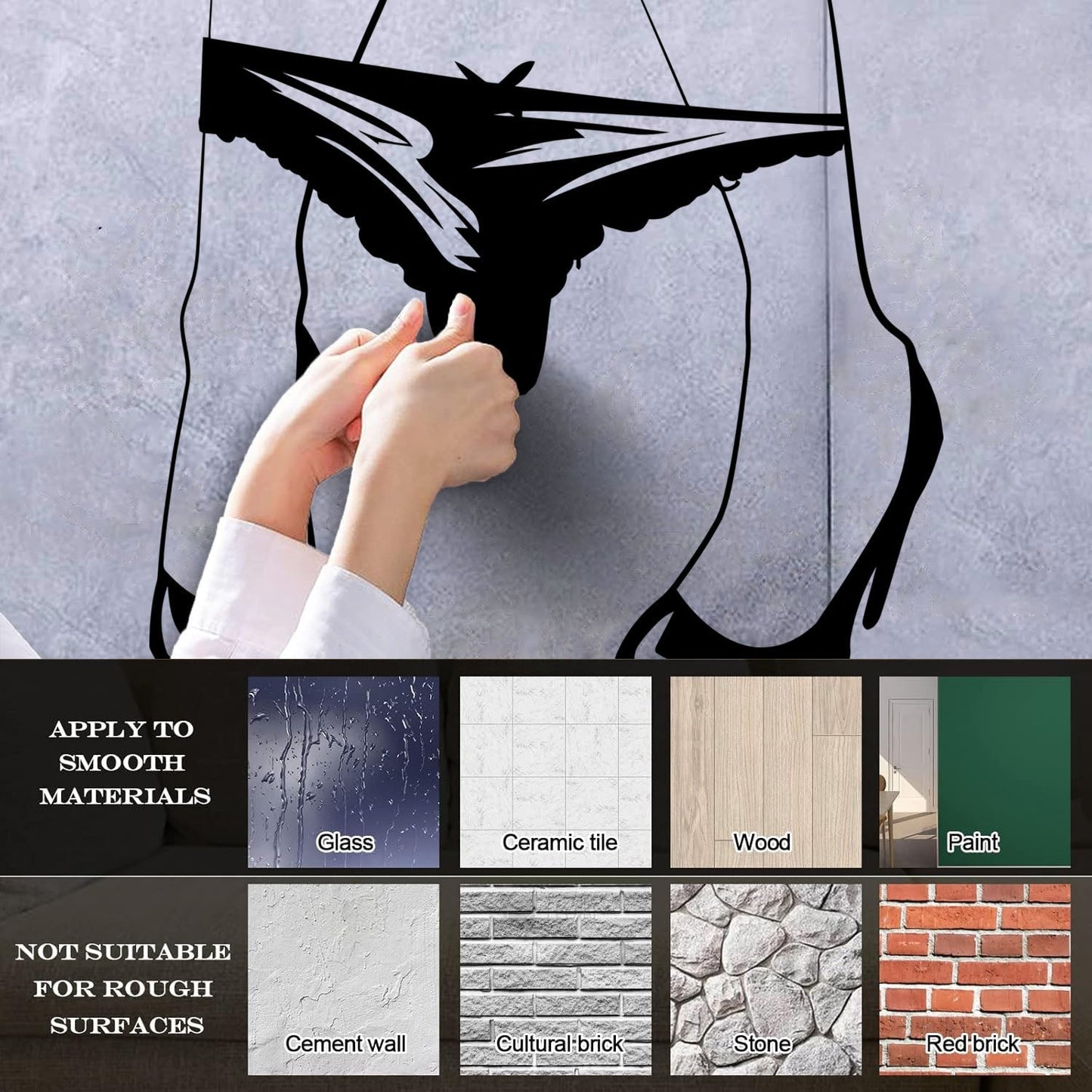 Fine Carving Decals Appeal Hot Girl Legs Thong Get Underwear It Won'T Fall Off