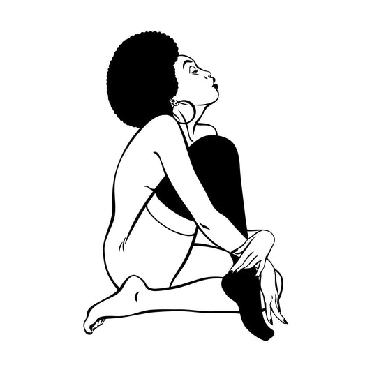 Appeal Lady African Woman Wall Decals Paster Paper Window Decals