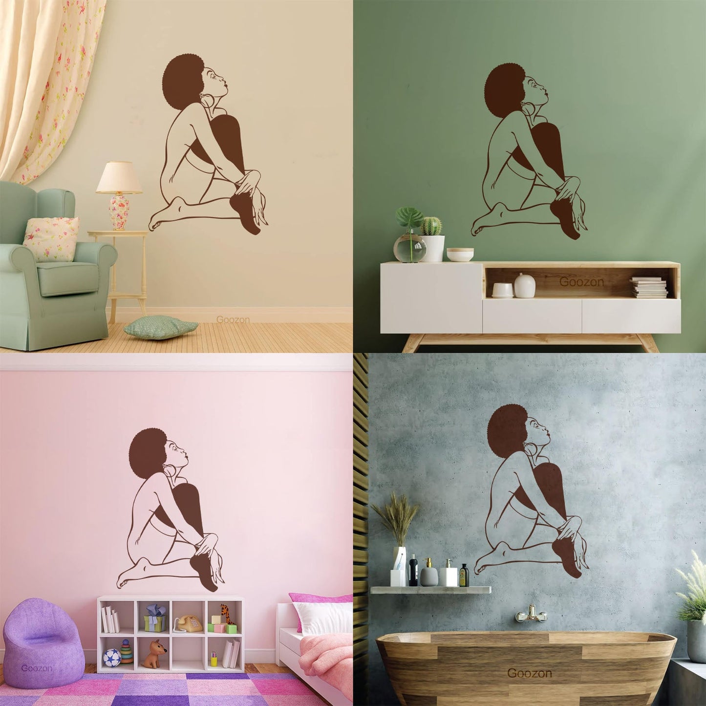 Appeal Lady African Woman Wall Decals Paster Paper Window Decals