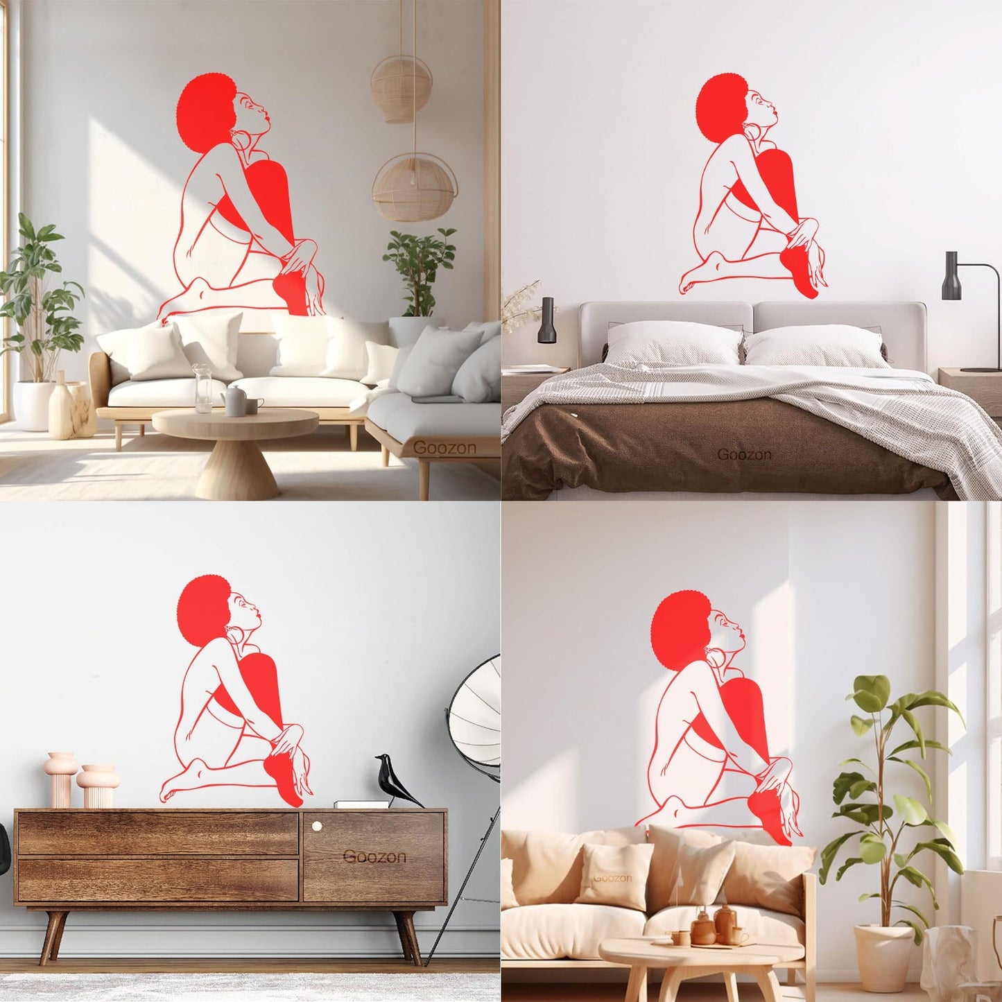 Appeal Lady African Woman Wall Decals Paster Paper Window Decals