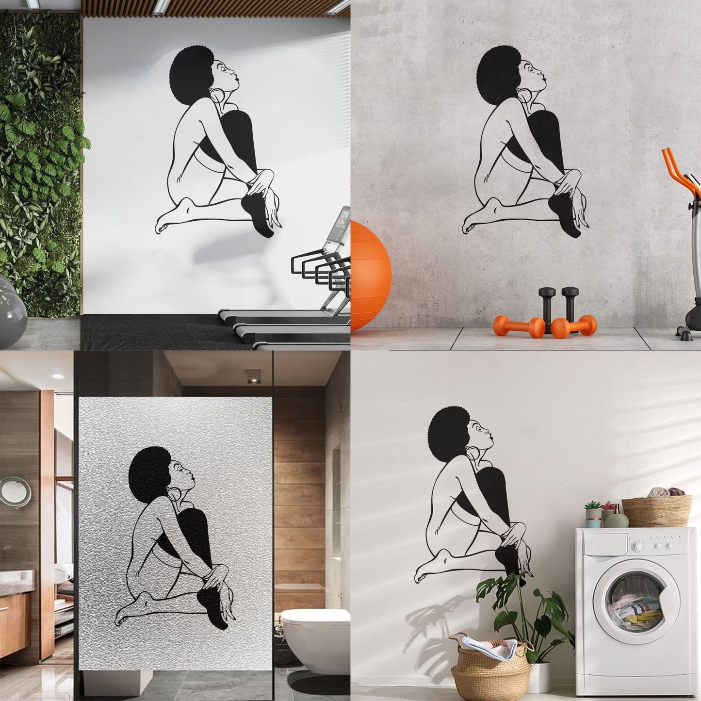 Appeal Lady African Woman Wall Decals Paster Paper Window Decals