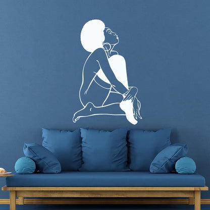 Appeal Lady African Woman Wall Decals Paster Paper Window Decals
