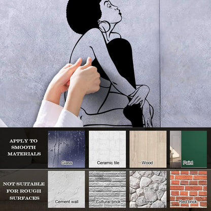 Appeal Lady African Woman Wall Decals Paster Paper Window Decals