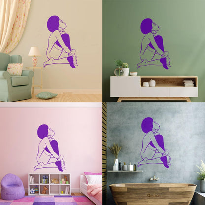 Appeal Lady African Woman Wall Decals Paster Paper Window Decals