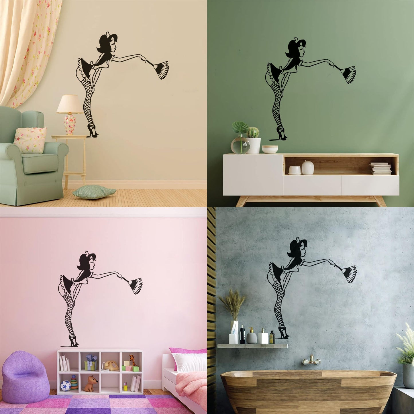 Wall Decals Appeal Maid Shops Ation Adult Pin Up Style Store Decoration