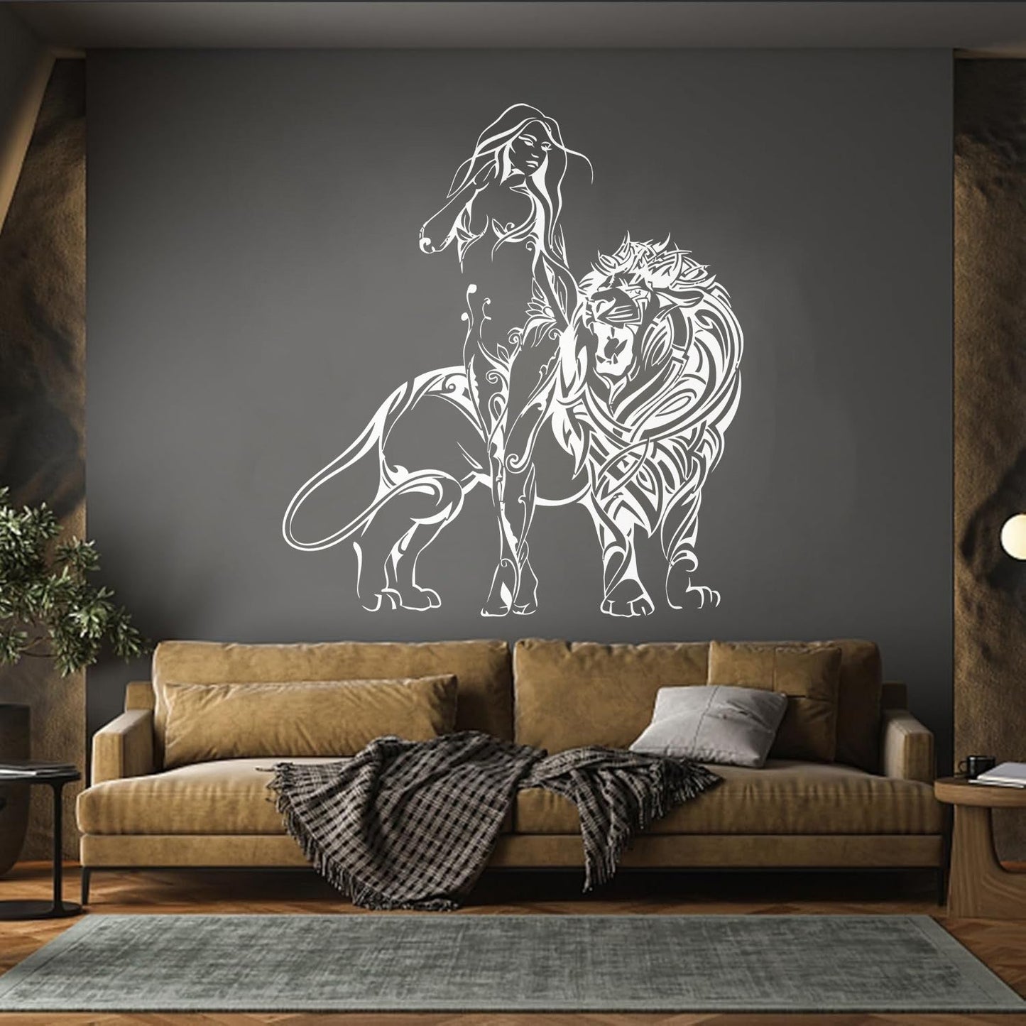 Appeal Girl Lion King Predator Wall Stickers Paster Paper Do Not Damage The Wall Surface