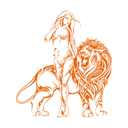 Appeal Girl Lion King Predator Wall Stickers Paster Paper Do Not Damage The Wall Surface