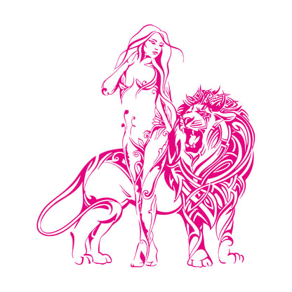 Appeal Girl Lion King Predator Wall Stickers Paster Paper Do Not Damage The Wall Surface