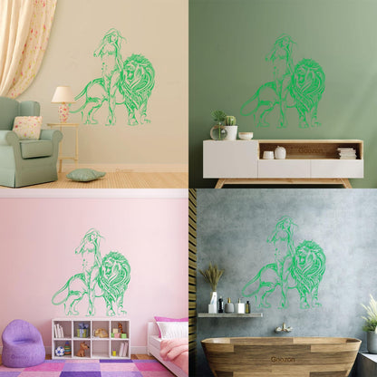 Appeal Girl Lion King Predator Wall Stickers Paster Paper Do Not Damage The Wall Surface