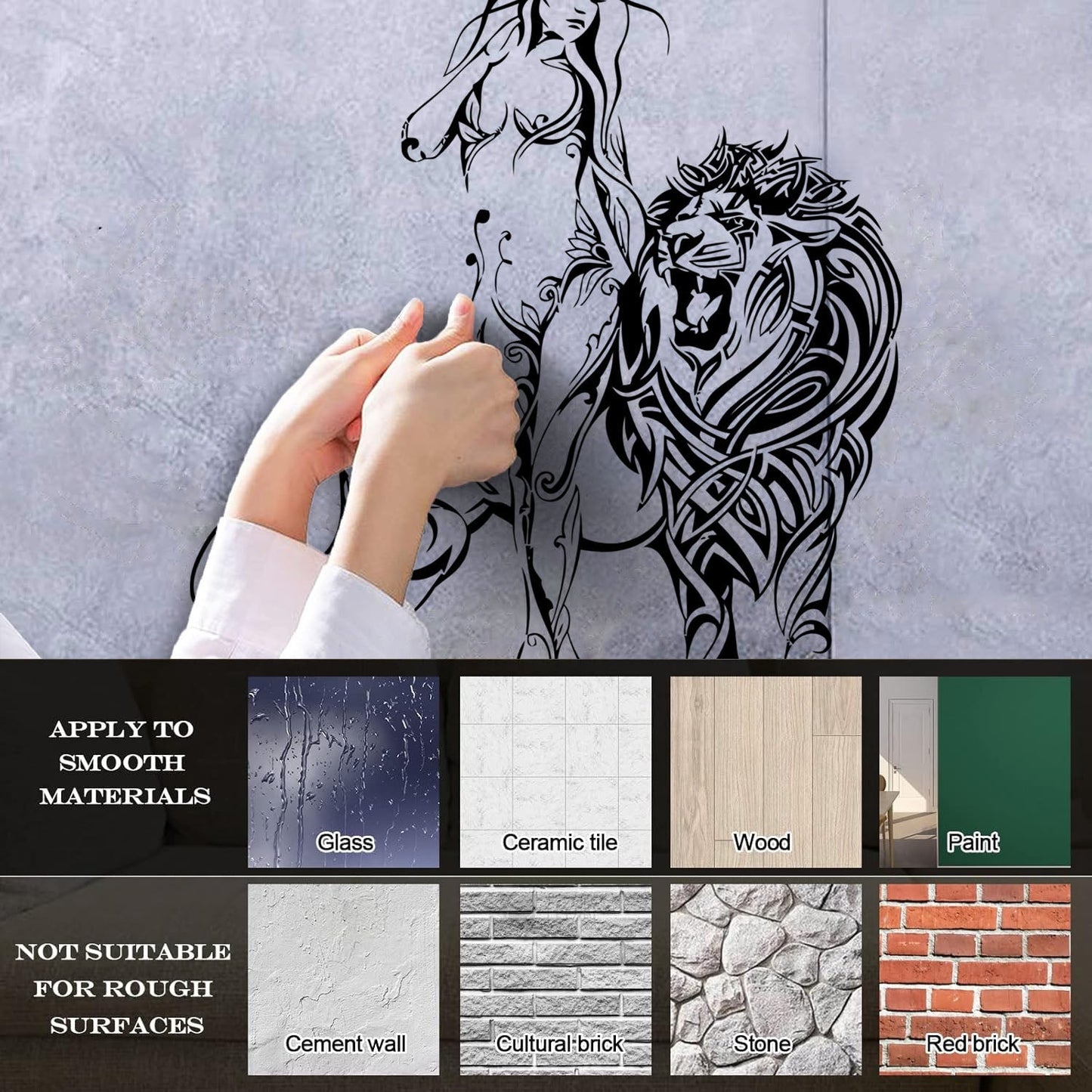 Appeal Girl Lion King Predator Wall Stickers Paster Paper Do Not Damage The Wall Surface