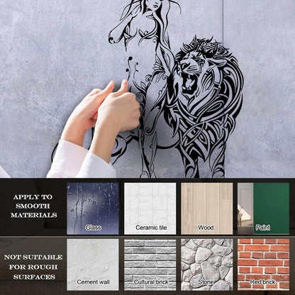 Appeal Girl Lion King Predator Wall Stickers Paster Paper Do Not Damage The Wall Surface