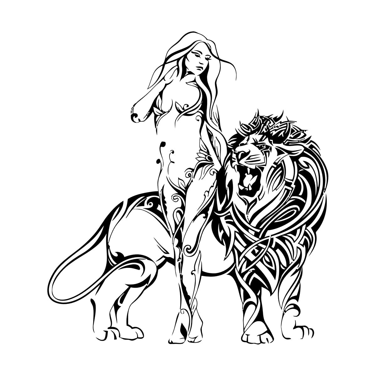 Appeal Girl Lion King Predator Wall Stickers Paster Paper Do Not Damage The Wall Surface