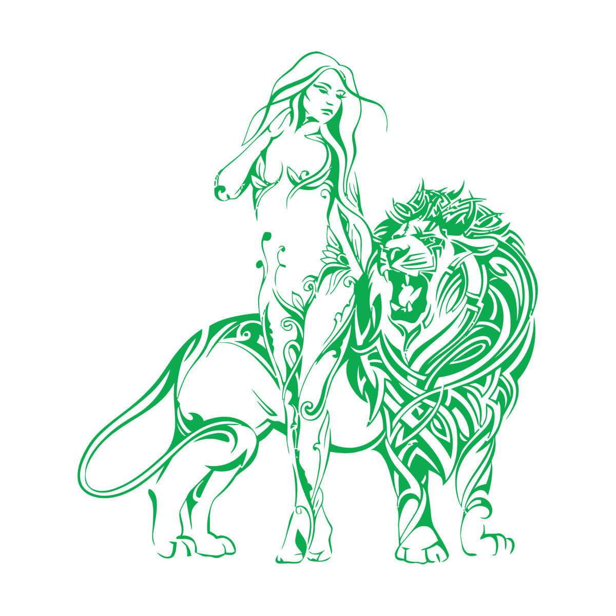 Appeal Girl Lion King Predator Wall Stickers Paster Paper Do Not Damage The Wall Surface