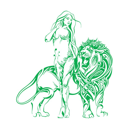 Appeal Girl Lion King Predator Wall Stickers Paster Paper Do Not Damage The Wall Surface