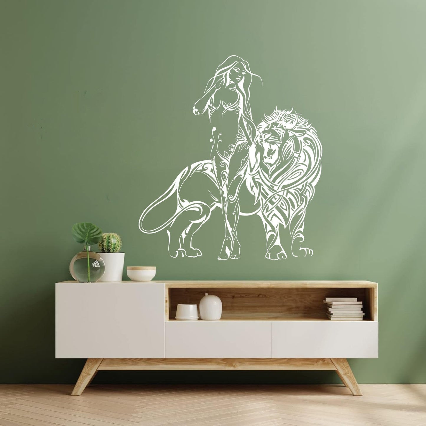 Appeal Girl Lion King Predator Wall Stickers Paster Paper Do Not Damage The Wall Surface