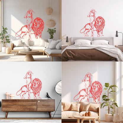 Appeal Girl Lion King Predator Wall Stickers Paster Paper Do Not Damage The Wall Surface