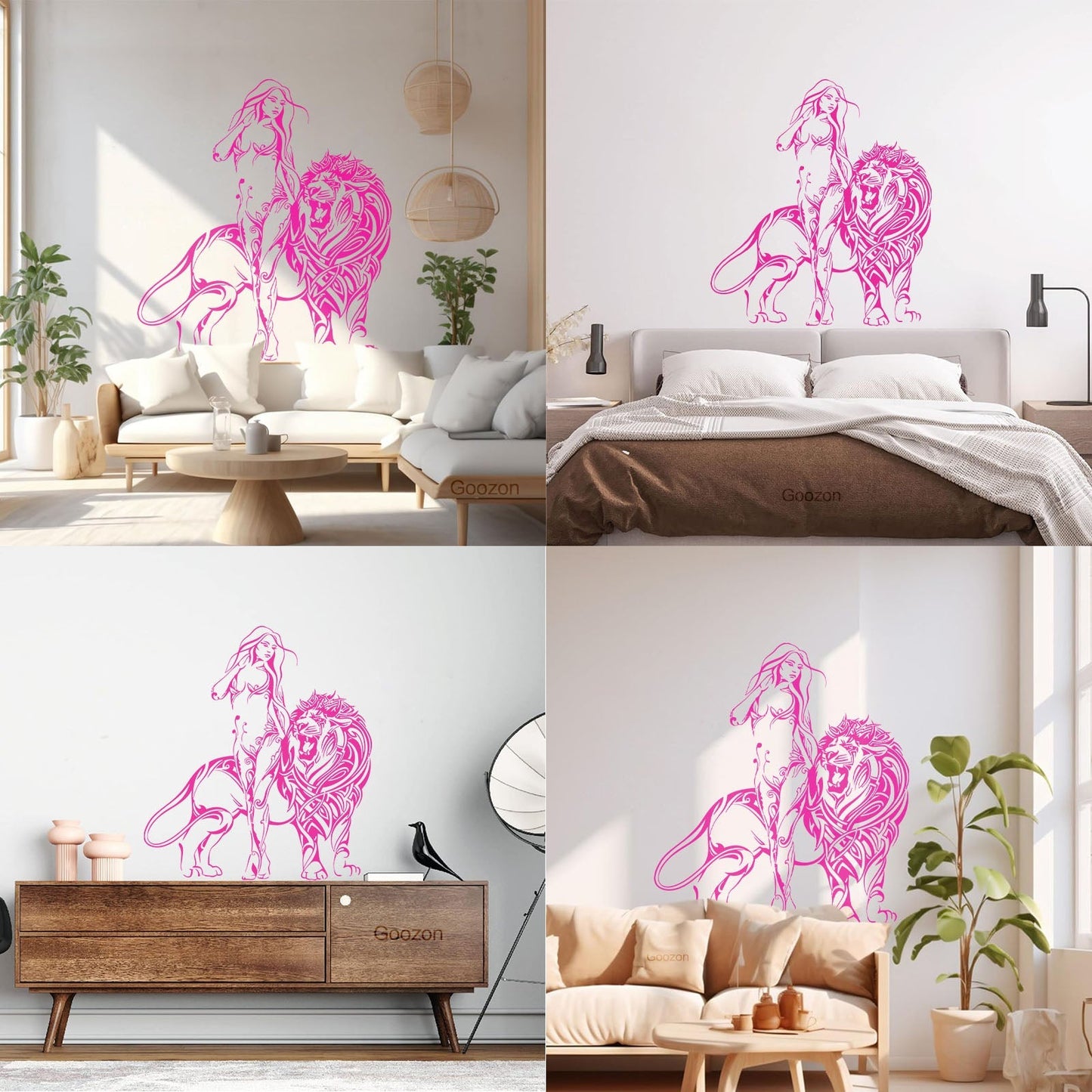Appeal Girl Lion King Predator Wall Stickers Paster Paper Do Not Damage The Wall Surface