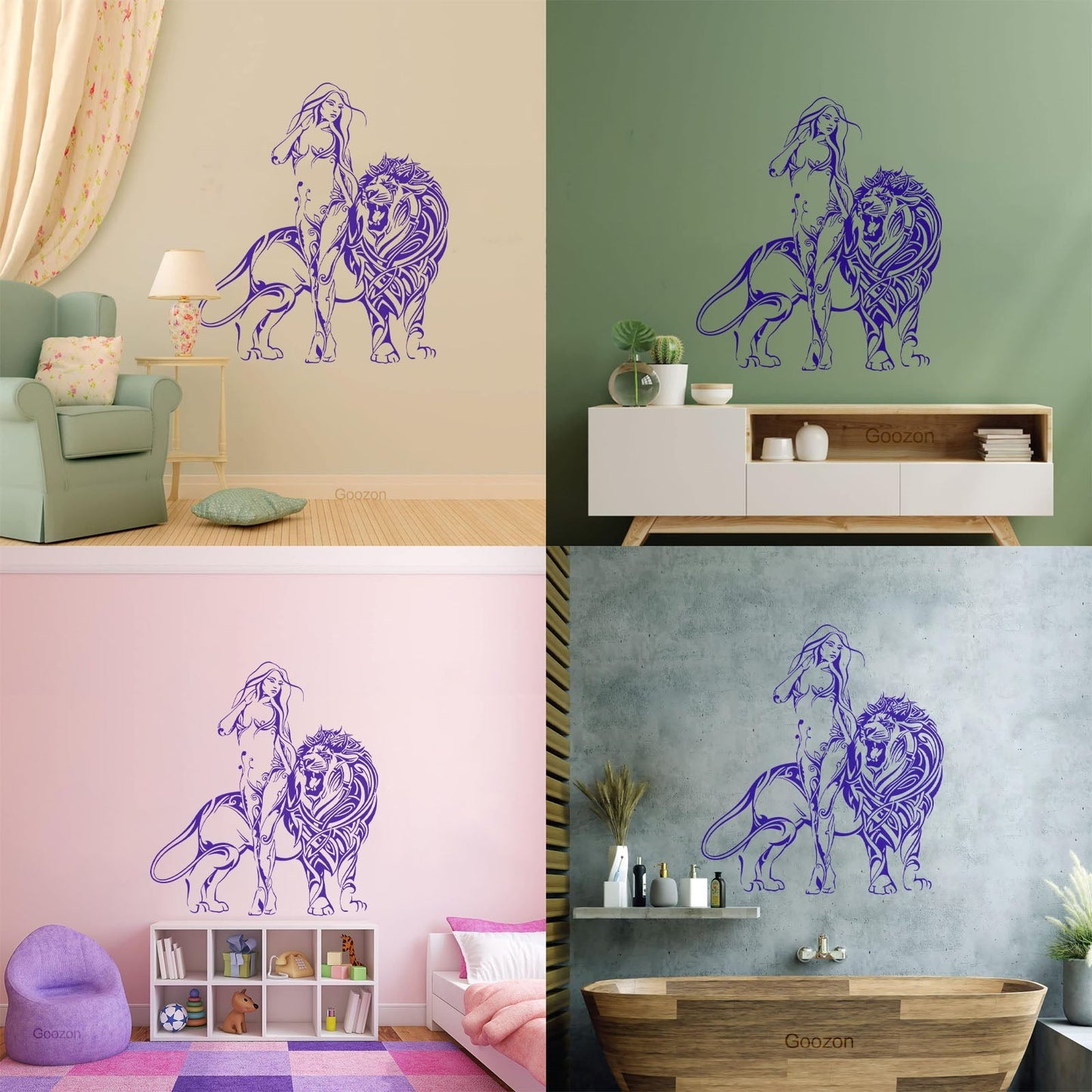 Appeal Girl Lion King Predator Wall Stickers Paster Paper Do Not Damage The Wall Surface