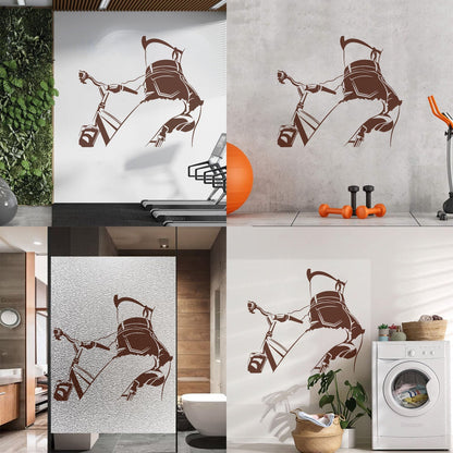 Wall Vinyl Sticker Decor Appeal Girl On Bike Beautiful Body Multi Color Selection