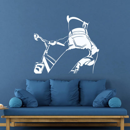 Wall Vinyl Sticker Decor Appeal Girl On Bike Beautiful Body Multi Color Selection