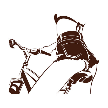 Wall Vinyl Sticker Decor Appeal Girl On Bike Beautiful Body Multi Color Selection