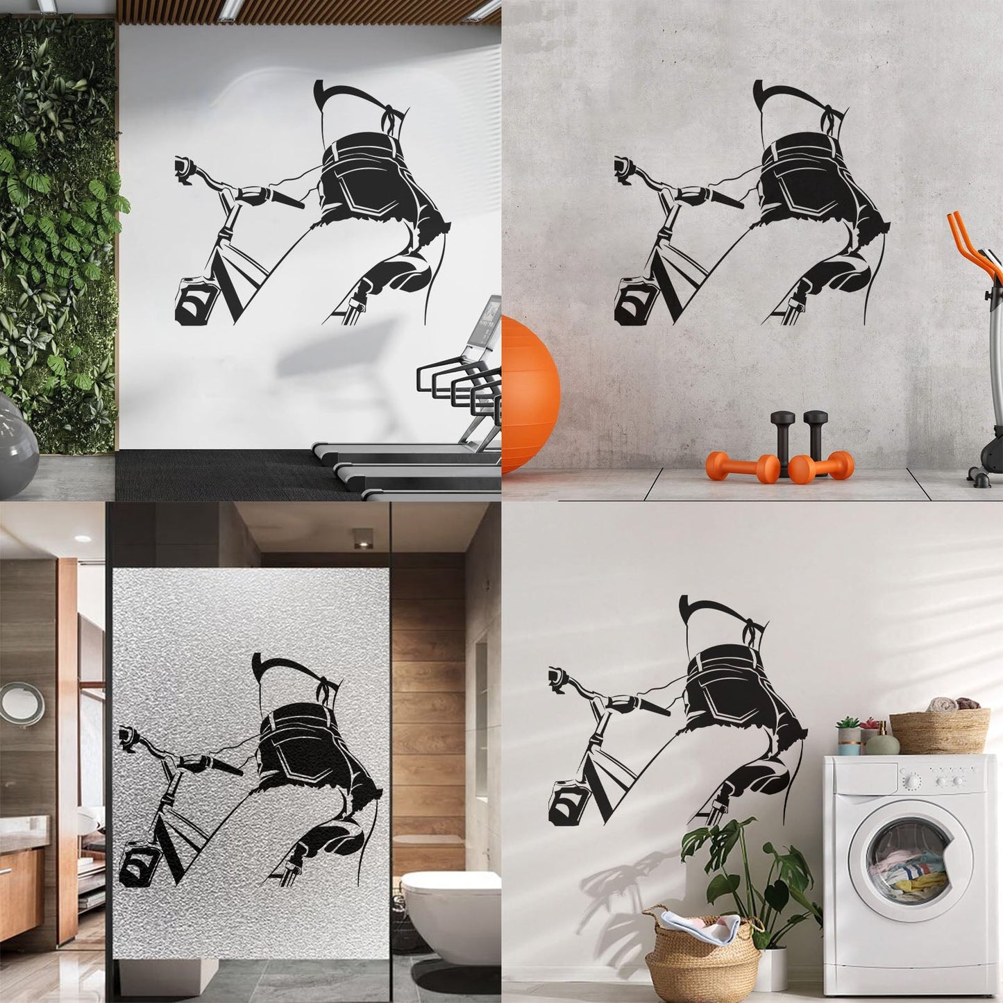 Wall Vinyl Sticker Decor Appeal Girl On Bike Beautiful Body Multi Color Selection