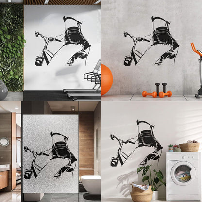 Wall Vinyl Sticker Decor Appeal Girl On Bike Beautiful Body Multi Color Selection