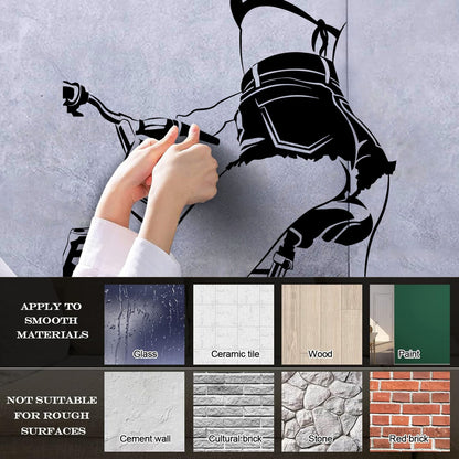 Wall Vinyl Sticker Decor Appeal Girl On Bike Beautiful Body Multi Color Selection