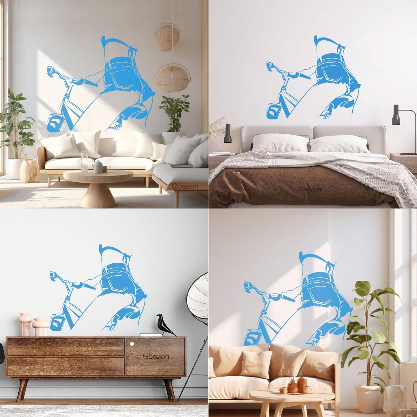 Wall Vinyl Sticker Decor Appeal Girl On Bike Beautiful Body Multi Color Selection