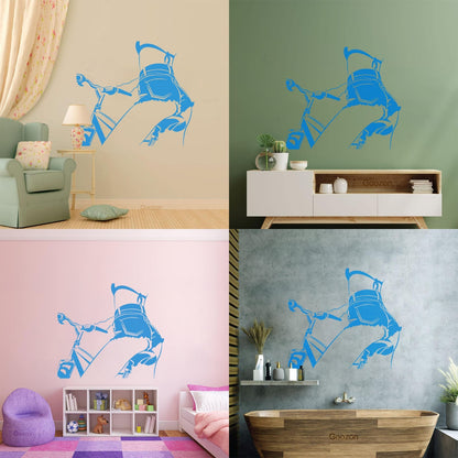 Wall Vinyl Sticker Decor Appeal Girl On Bike Beautiful Body Multi Color Selection
