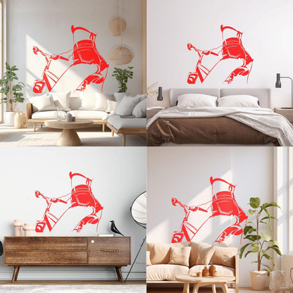 Wall Vinyl Sticker Decor Appeal Girl On Bike Beautiful Body Multi Color Selection
