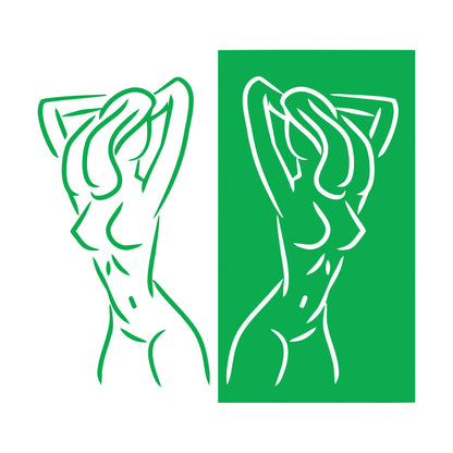 Fine Carving Stickers Appeal Two Girls Silhouette Beautiful Breasts Long Hair Equipped With Transfer Film Kit