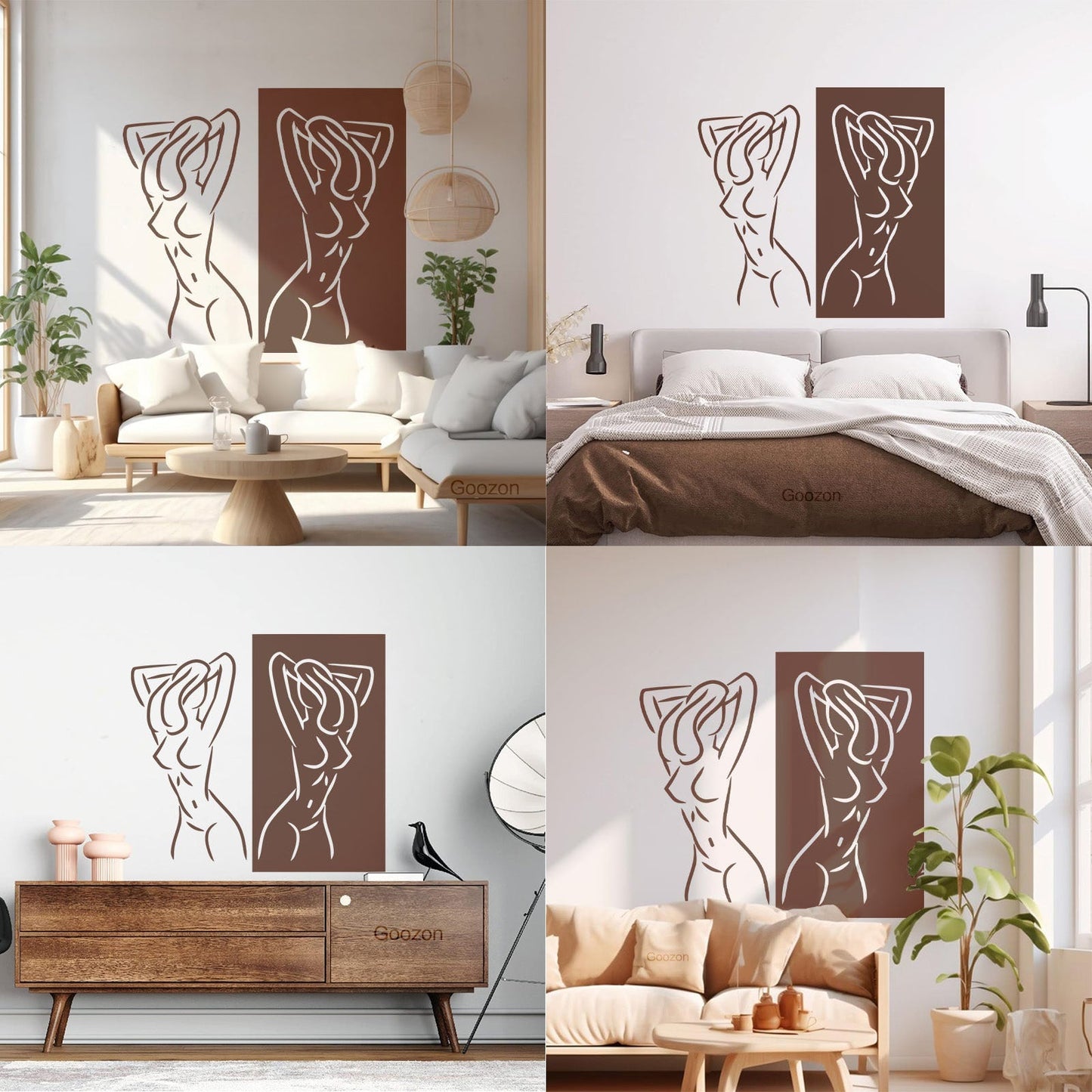 Fine Carving Stickers Appeal Two Girls Silhouette Beautiful Breasts Long Hair Equipped With Transfer Film Kit