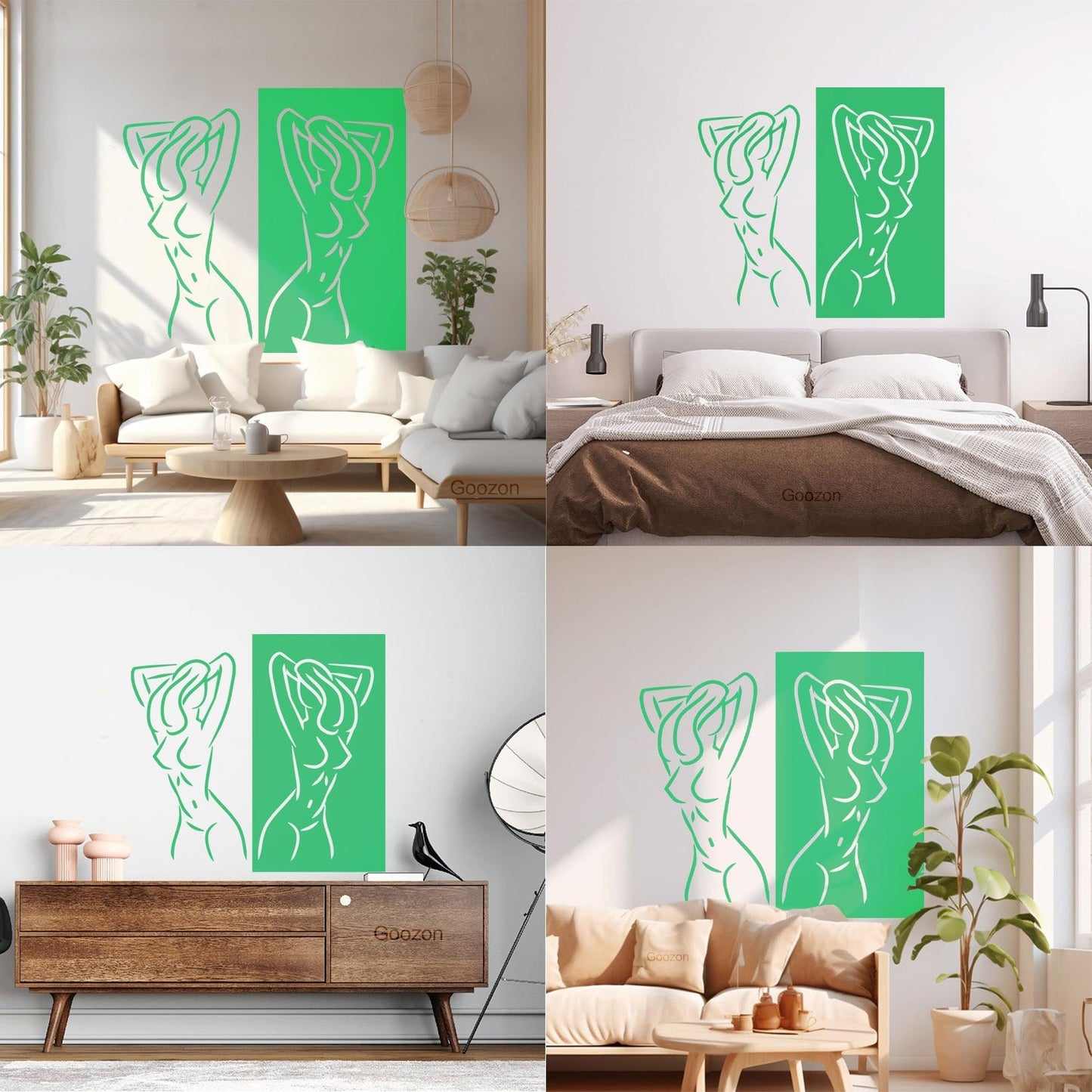 Fine Carving Stickers Appeal Two Girls Silhouette Beautiful Breasts Long Hair Equipped With Transfer Film Kit