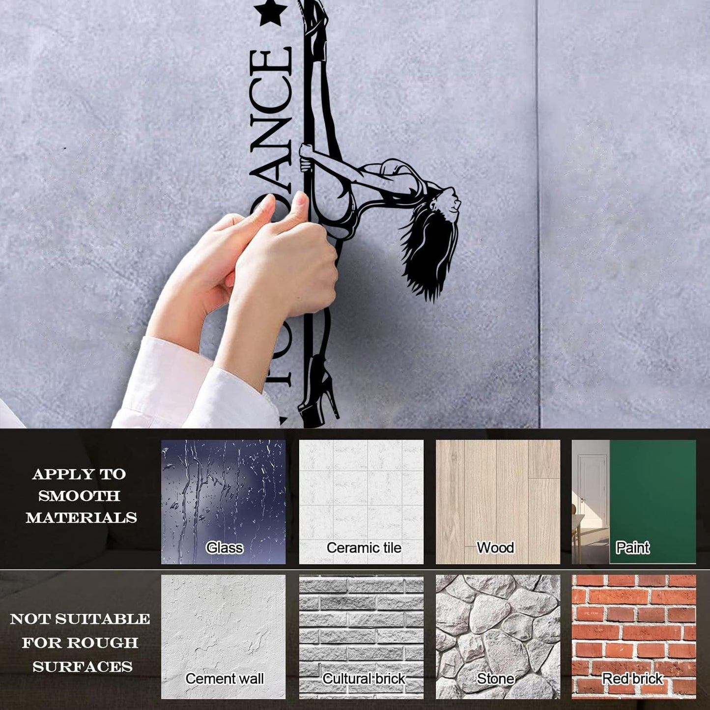 Engraving Stickers Pole Dance Appeal Woman Striptease Night Club Adult Waterproof