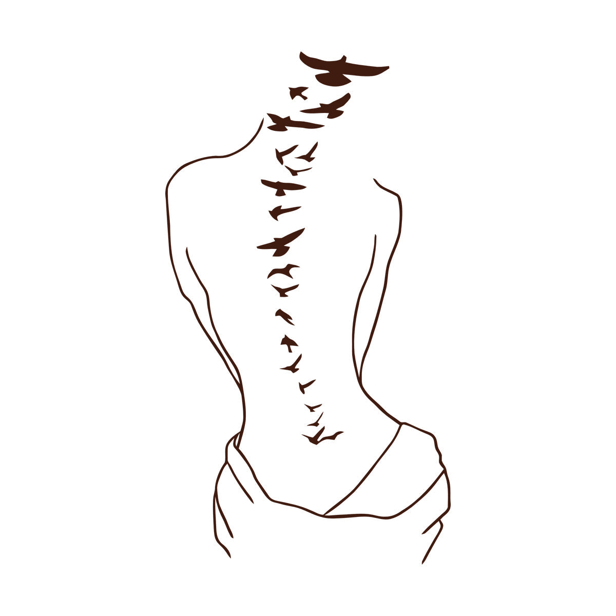 Wall Decals Paster Paper Silhouette Sweet Lady Birds Woman Tattoo Art Decoration