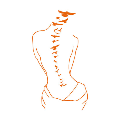 Wall Decals Paster Paper Silhouette Sweet Lady Birds Woman Tattoo Art Decoration