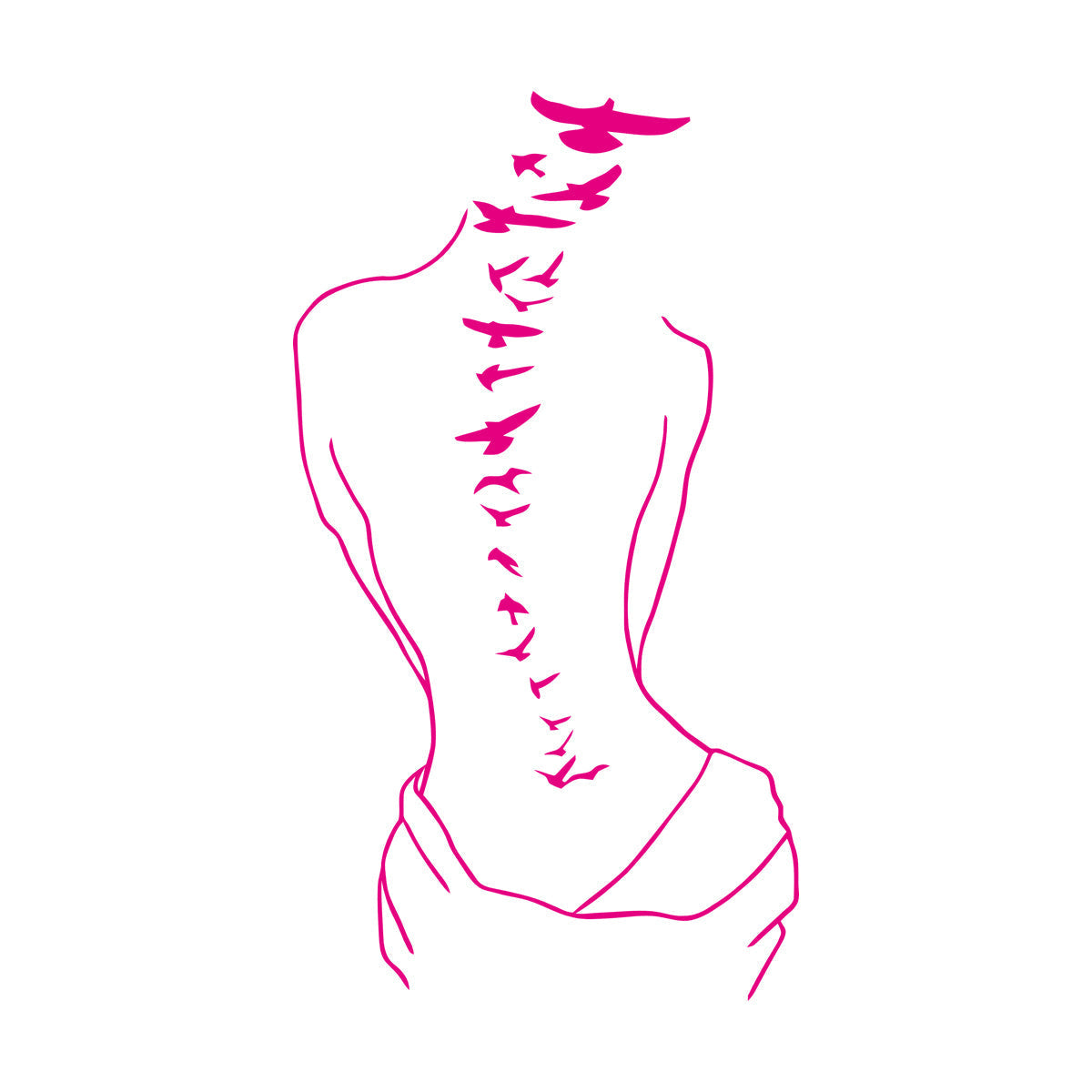 Wall Decals Paster Paper Silhouette Sweet Lady Birds Woman Tattoo Art Decoration