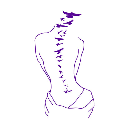 Wall Decals Paster Paper Silhouette Sweet Lady Birds Woman Tattoo Art Decoration