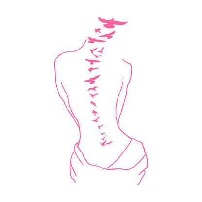 Wall Decals Paster Paper Silhouette Sweet Lady Birds Woman Tattoo Art Decoration