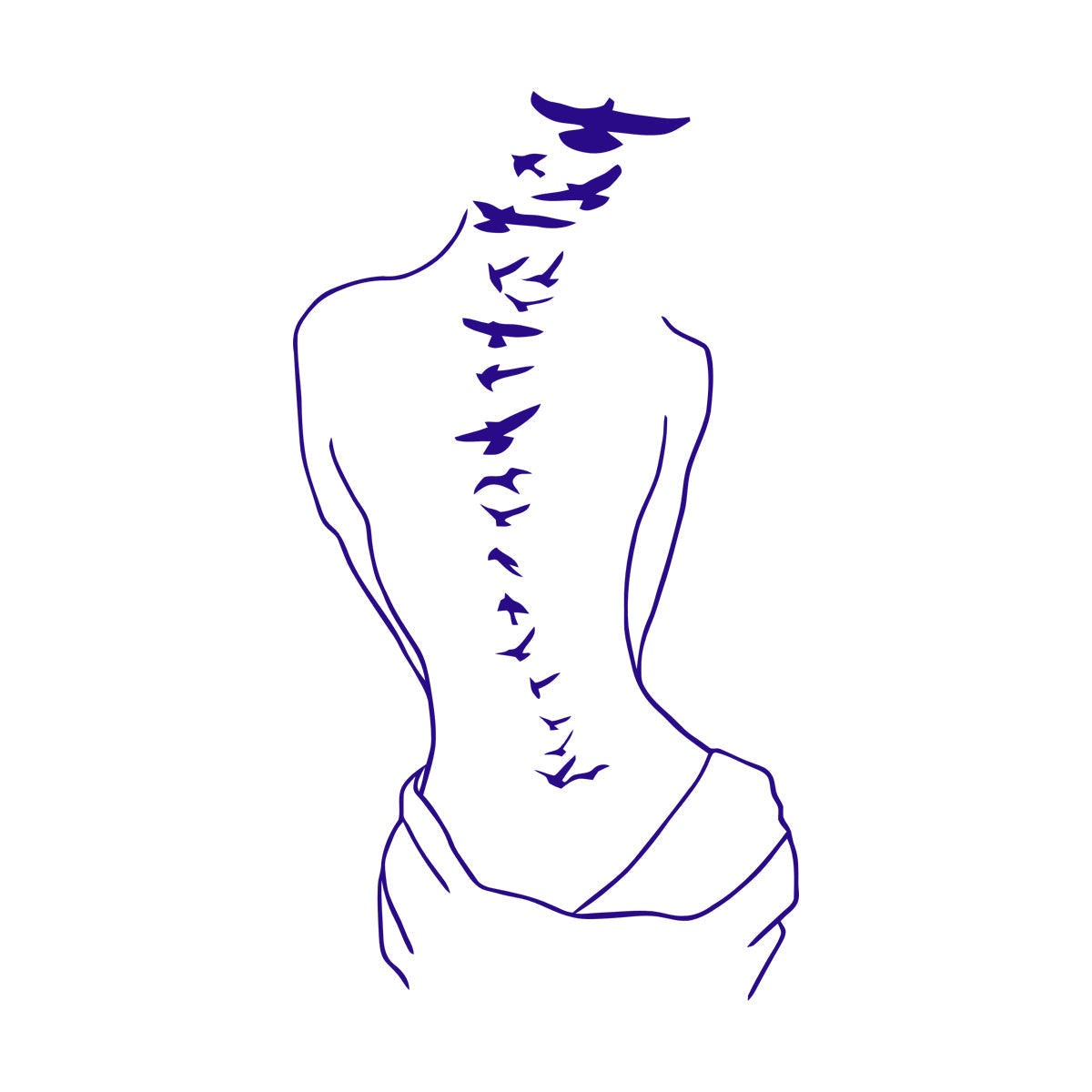 Wall Decals Paster Paper Silhouette Sweet Lady Birds Woman Tattoo Art Decoration