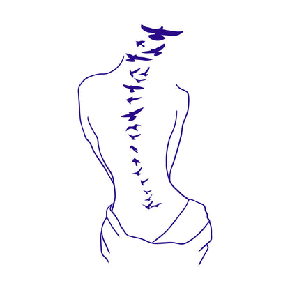 Wall Decals Paster Paper Silhouette Sweet Lady Birds Woman Tattoo Art Decoration