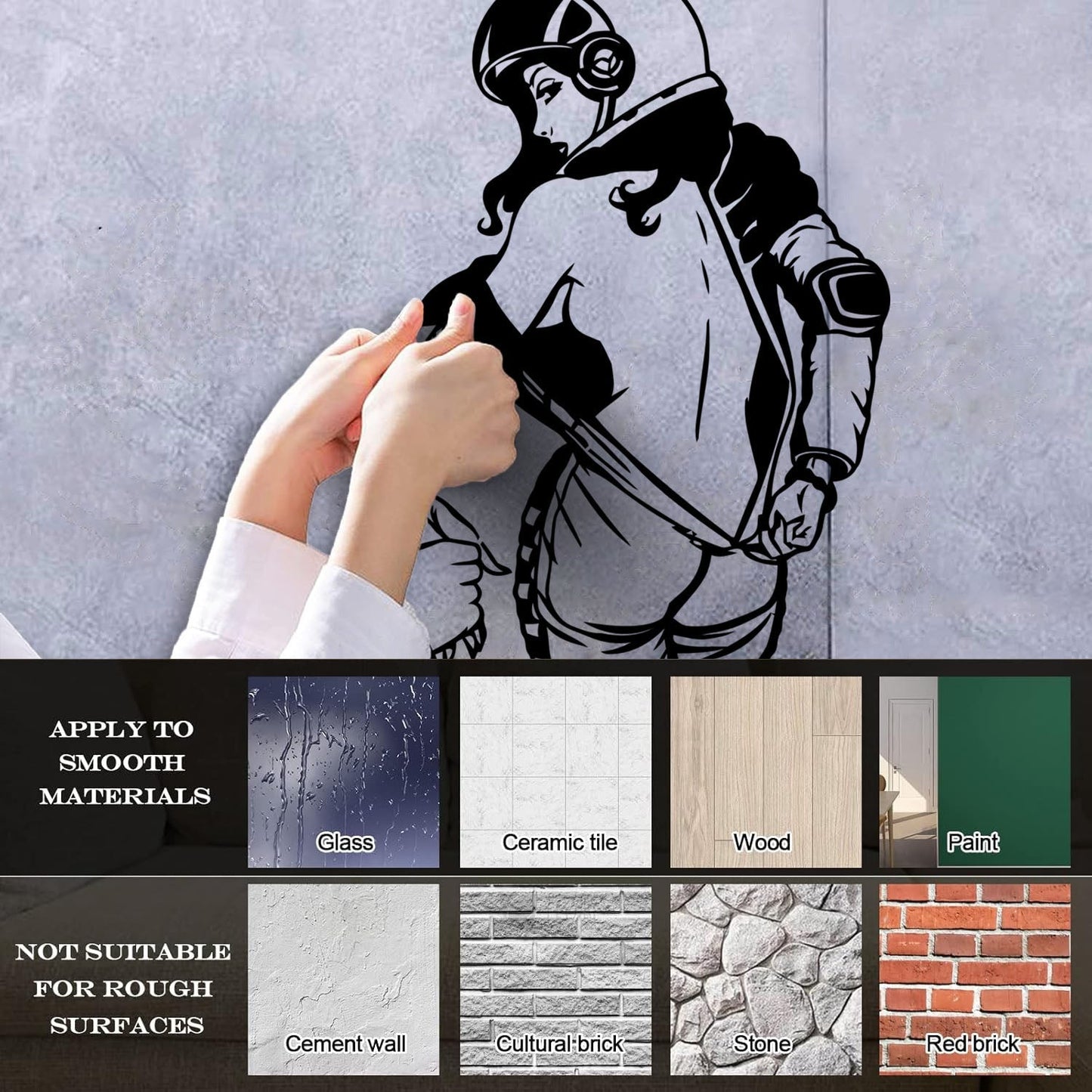 Vinyl Wall Decals Spacesuit Appeal Girl Striptease Come With Me Window Decals