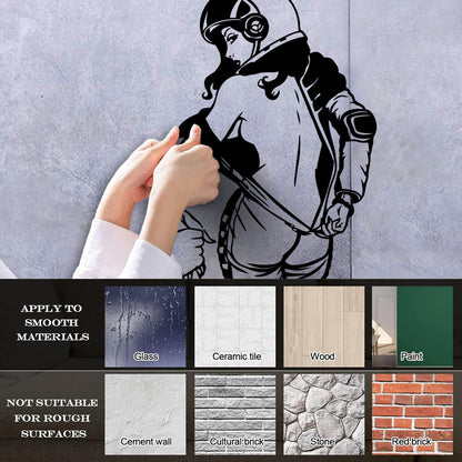 Vinyl Wall Decals Spacesuit Appeal Girl Striptease Come With Me Window Decals